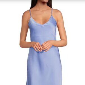 Express Satin V-Neck Sleeveless Slip Midi Dress